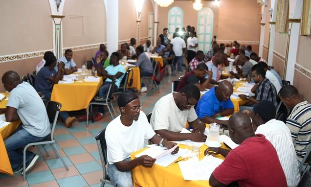 Guyanese mariners being trained in occupational safety for jobs in the oil and gas industry