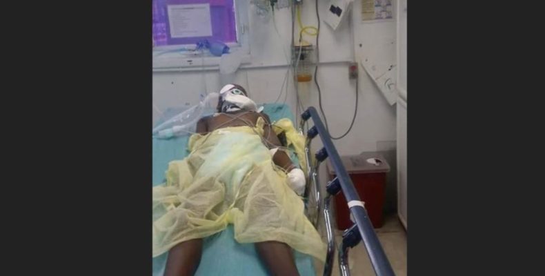 Child battles for life; relatives claim she was pushed down stairs by teacher, others say she was running and fell  