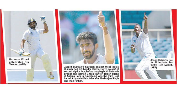Bumrah hat-trick, Vihari ton cap India’s dominance of Windies