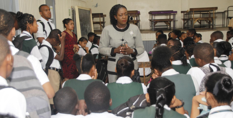 Education Minister meets with students and teachers of Richard Ishmael Secondary after schoolyard brawl
