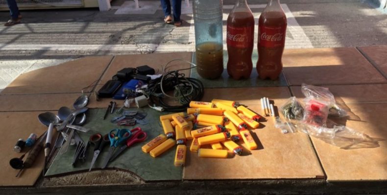 48 improvised weapons, wine, other items seized in prison raid
