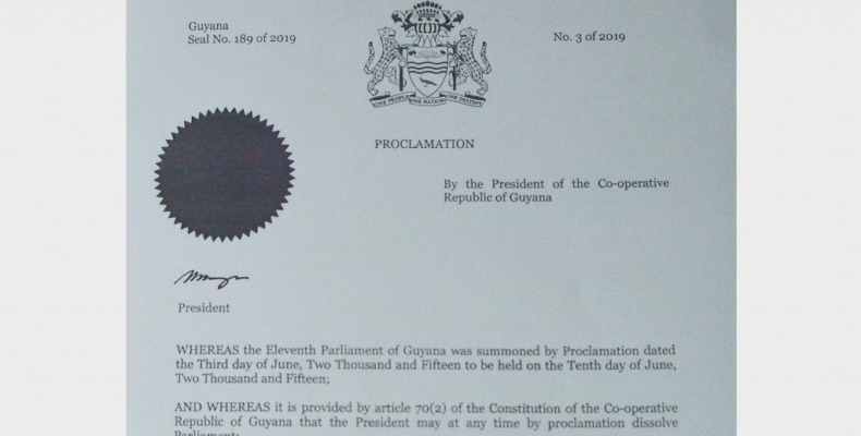 President issues Proclamation for dissolution of Parliament and Regional Councils