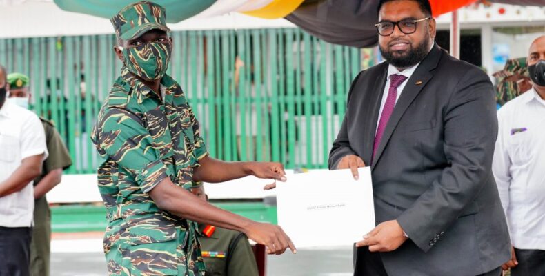 President Ali presents scholarships to three GDF soldiers