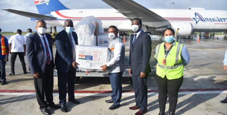 Guyana receives gift of 80,000 COVID-19 vaccines from India