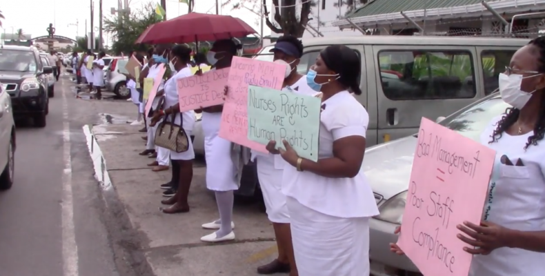 Linden nurses take protest against Hospital CEO to Health Ministry