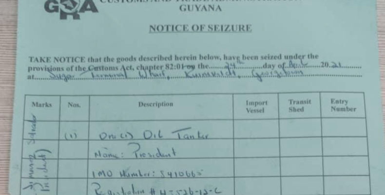 GRA seizes loaded oil tanker in the centre of Guyoil fuel purchase scandal; GEA launches own probe