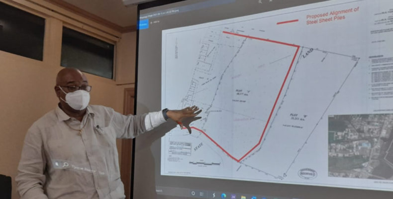 Edghill declares “Development comes with changes” defence of removal of 48 acres of mangroves for shore base facility