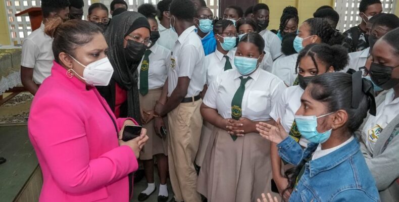 Manickchand meets parents, students of fire-ravaged North Ruimveldt Secondary School