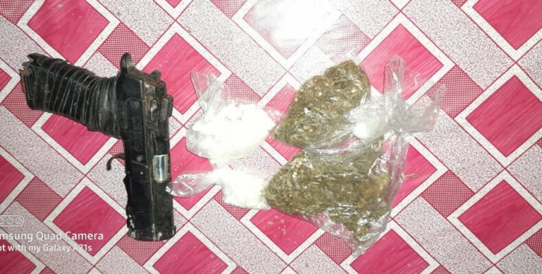 Cocaine, ganja, gun found next to hot dog stand in Charity