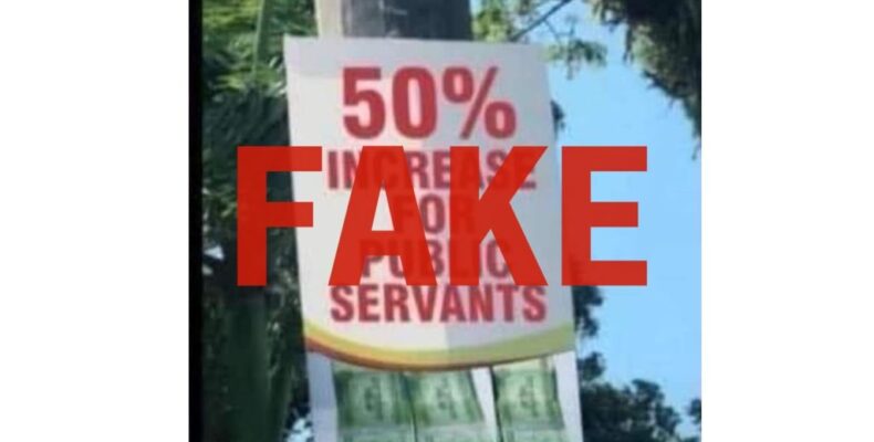 Online image of 50% salary increase fake