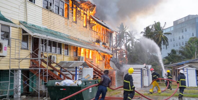 Fire reportedly started in police living quarters; DPP Office takes minor water damage