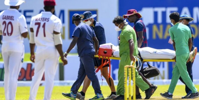Debutant Solozano taken for scans after blow to helmet