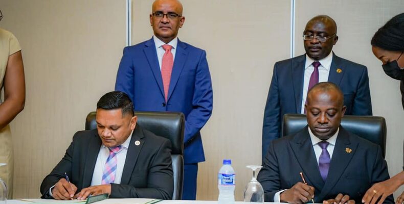 Guyana/Ghana sign several agreements to improve relations