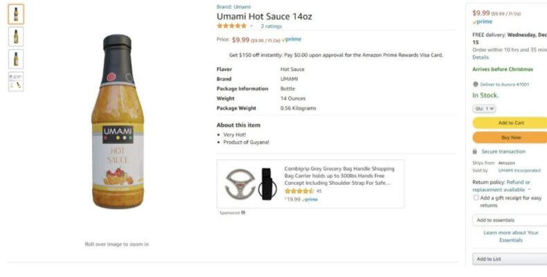 UMAMI launches storefront on Amazon.com