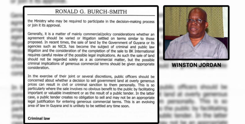 Jordan was warned of criminal sanctions for selling waterfront property on ‘favourable terms’ to BK
