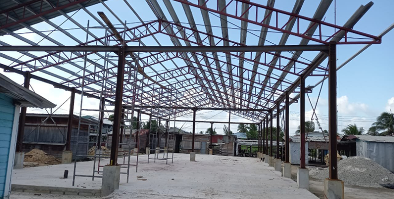 Soldiers constructing Charity Market Shed