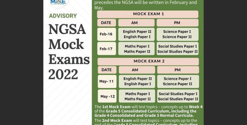 NGSA mock exams to be written in February and May