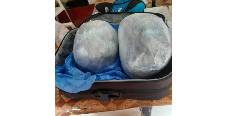 Passenger found with 12lbs ganja arrested
