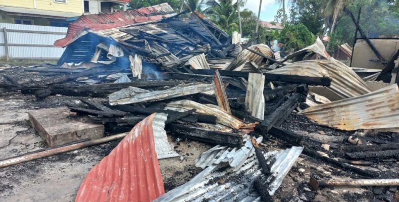 Canje apartment building goes up in flames, arson suspected