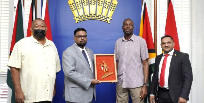 President Ali meets Sir Curtly Ambrose