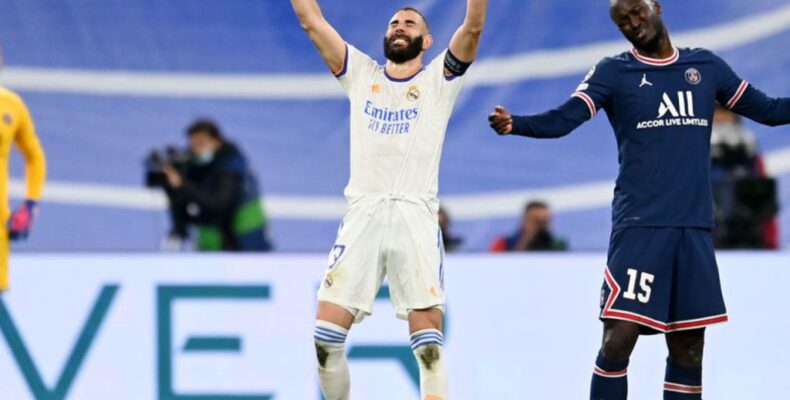 Benzema’s hat trick knocks PSG out of Champions League