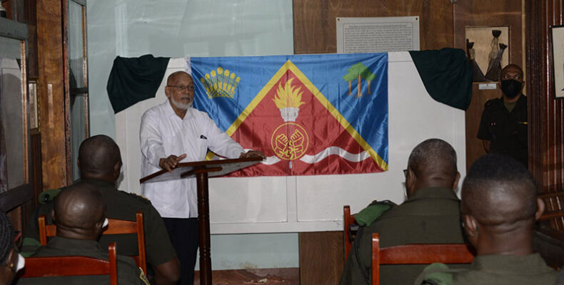 Ramotar puts up ‘Presidential Flag’ for display at military museum