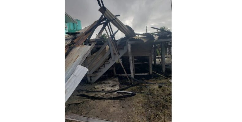 Corentyne house goes up in flames, arson suspected