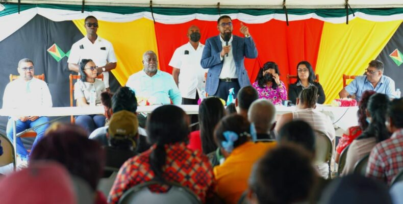 President promises national stadium and new urban centre for Berbice