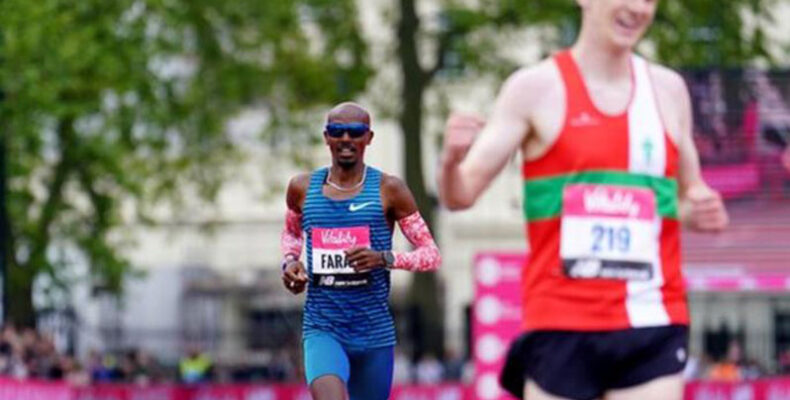 Farah finishes second to club runner in first race in 11 months