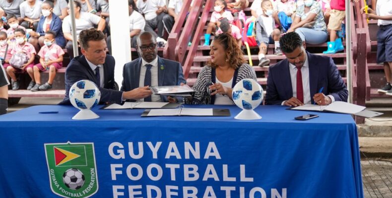 MoU inked for historic FIFA Football for Schools programme in Guyana