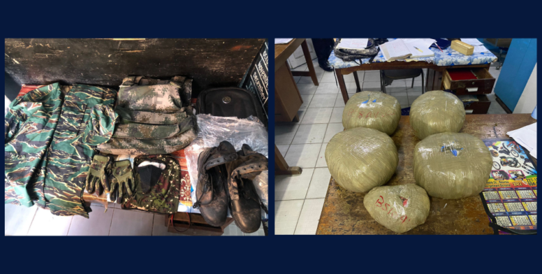 Two busted with mask, gloves, bulletproof vest & ganja at Meadow Bank