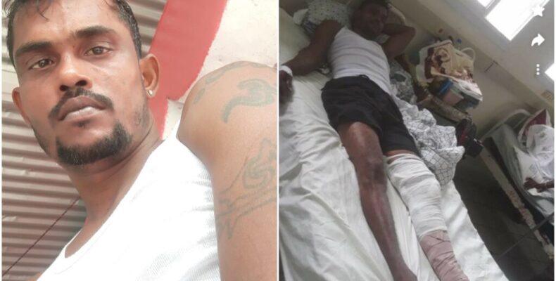 Carpenter bedridden after stabbed to knee 