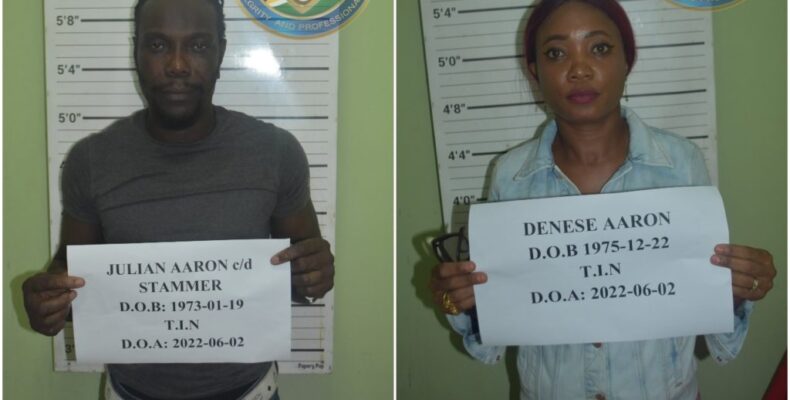 Man, woman busted with ganja, large quantity of ammo