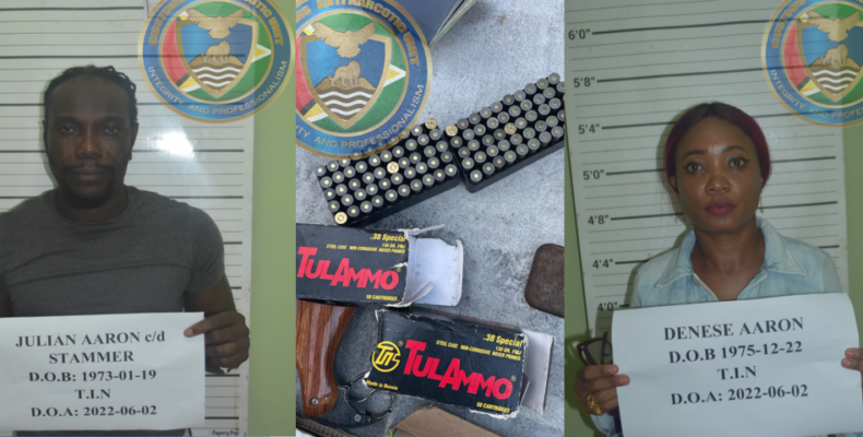 Husband and wife arrested after ammo and marijuana find in East Ruimveldt