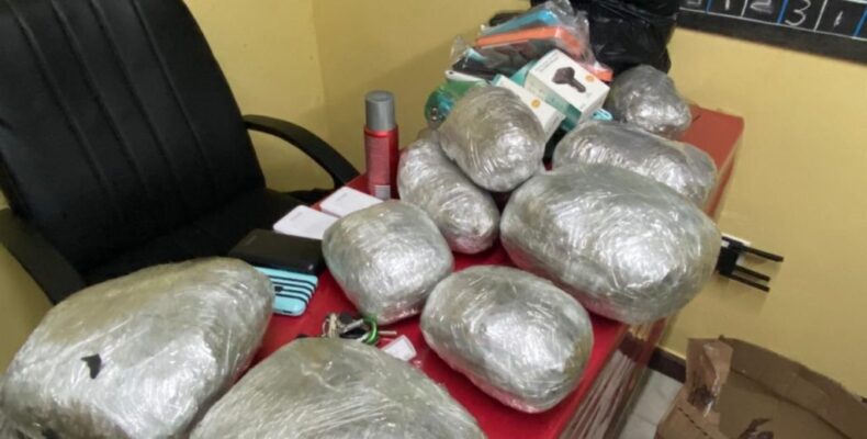 Two passengers arrested after 17lbs of ganja found in minibus