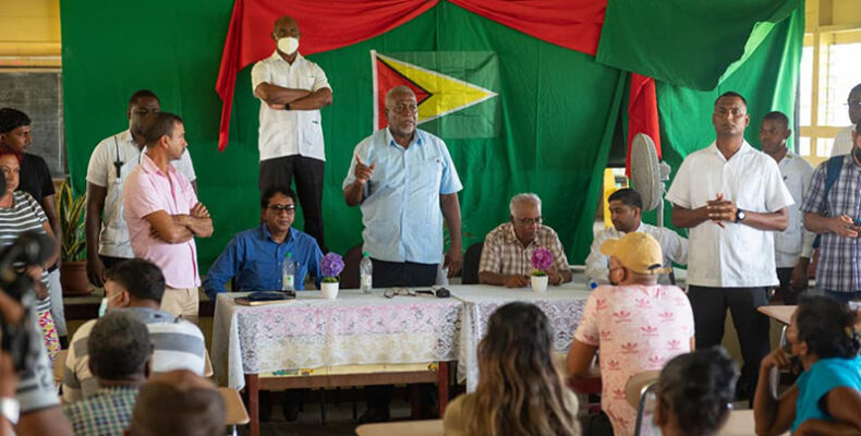 PM Phillips, gov’t officials hear security concerns of Enmore, Mon Repos communities
