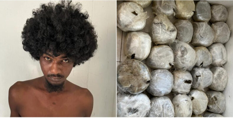 Over 100lbs ganja seized, labourer arrested