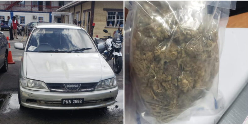 Two arrested after dumping ganja out of moving car
