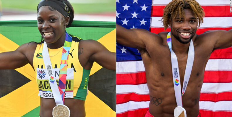 Jackson, Lyles smash 200m sprint records at World Championships