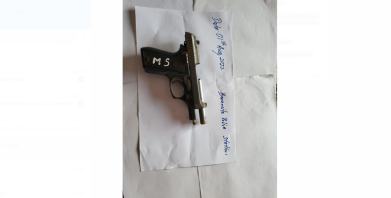 Arrested for threatening behaviour, Pork Knocker leads Police to unlicensed gun
