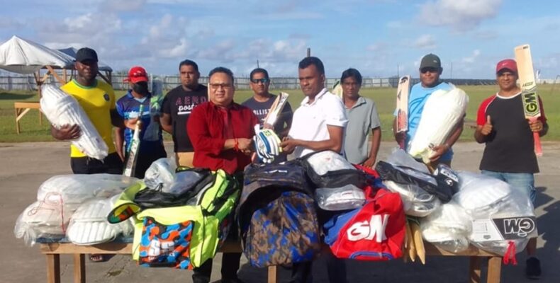 GCB makes significant donation of cricket gear to West Dem Association