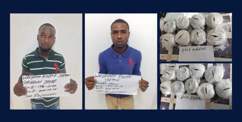 Two men nabbed with 17 pounds of ganja